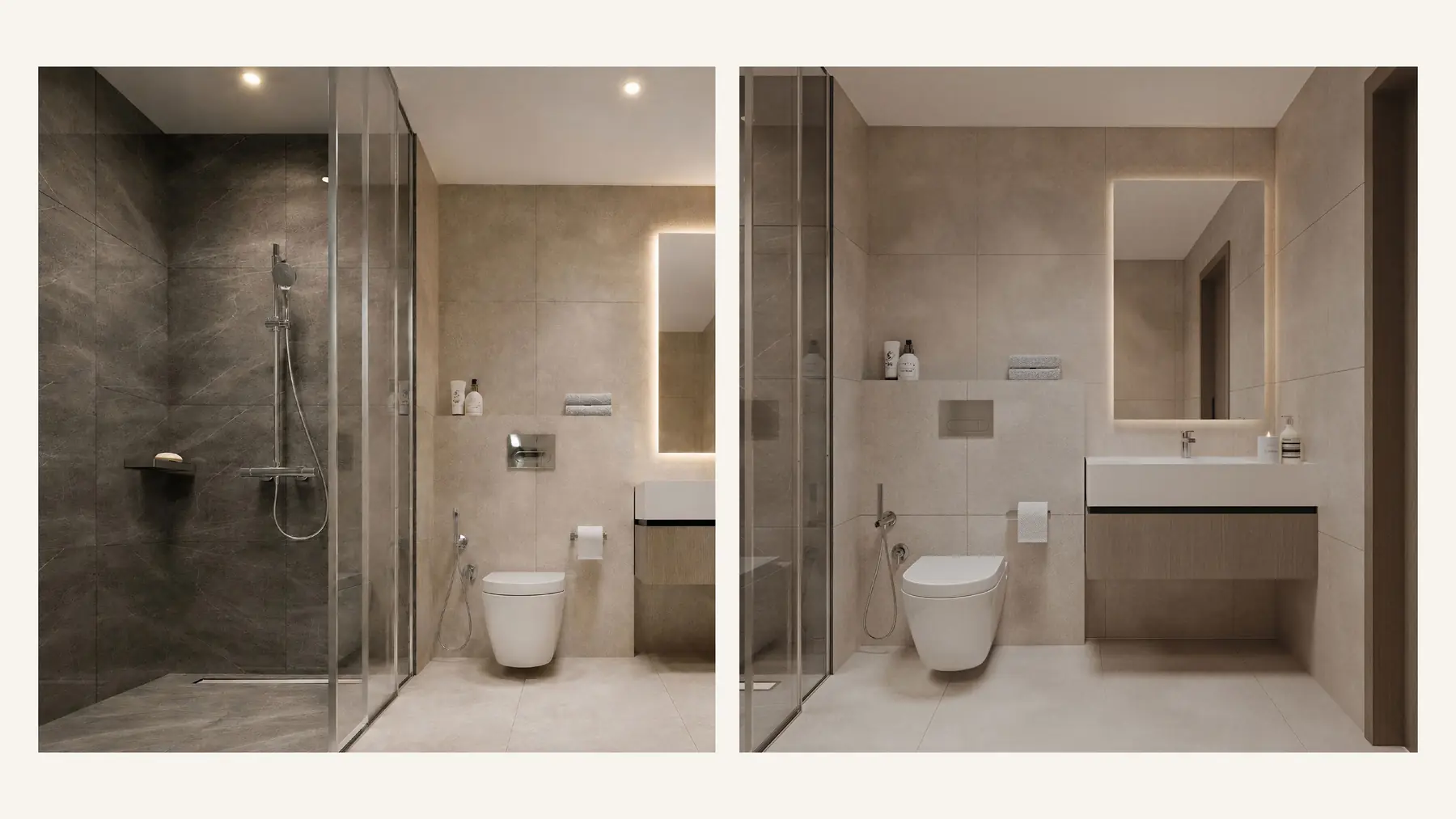 Bathrooms in stone and timber