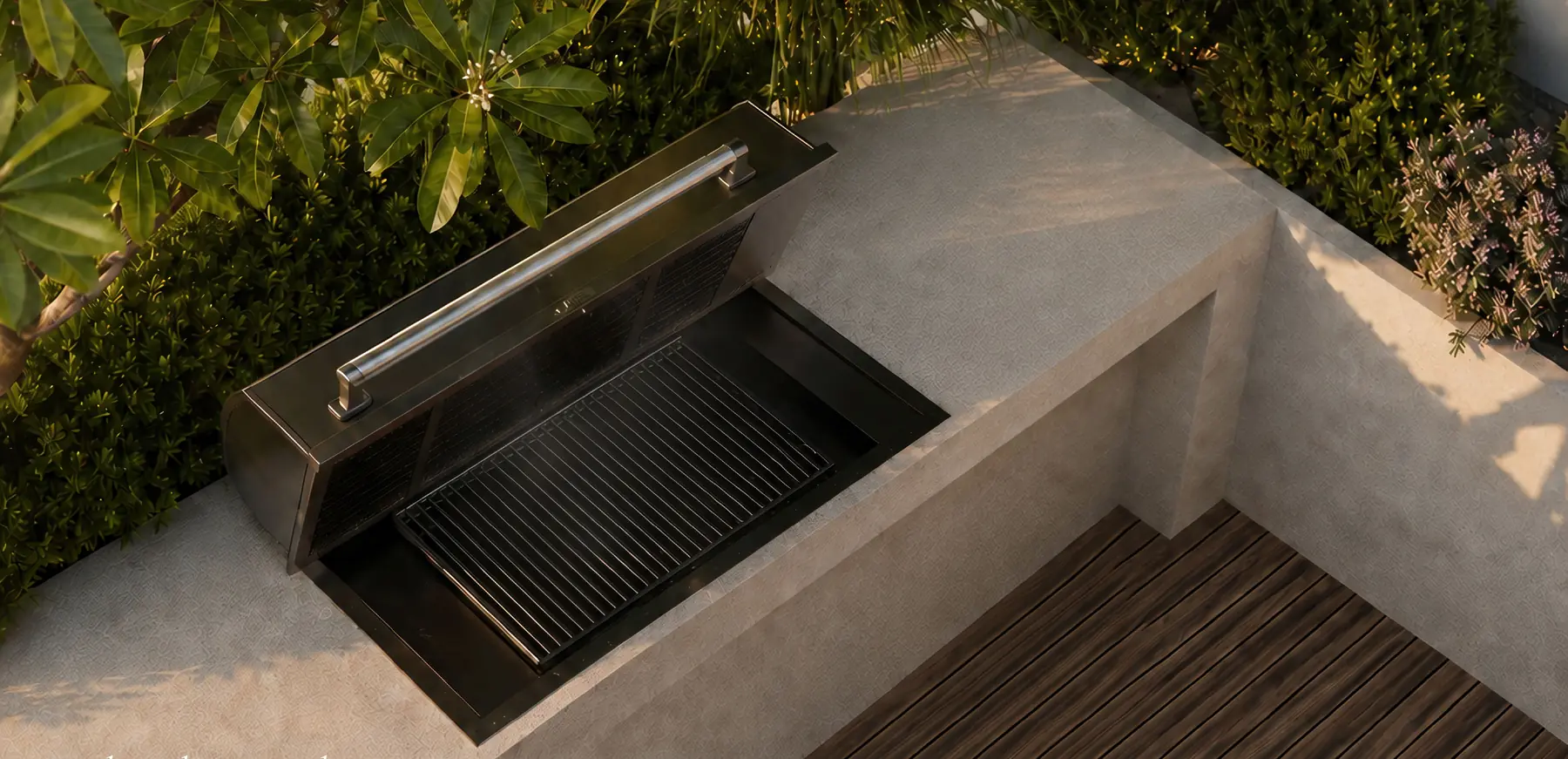 Outdoor dining and barbecue area