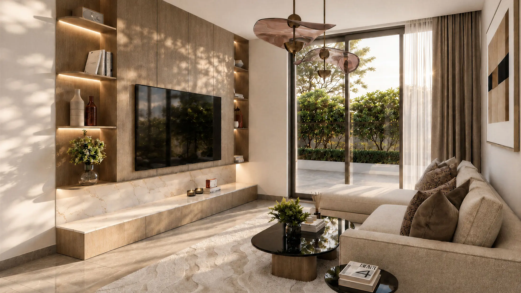 Living room opening onto the balcony