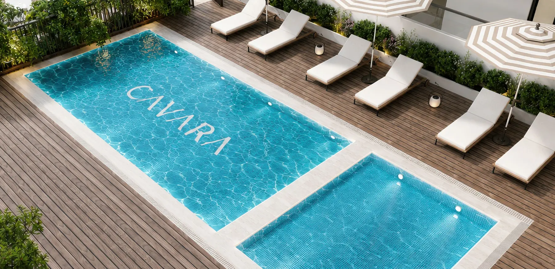 Adults' and children's pools